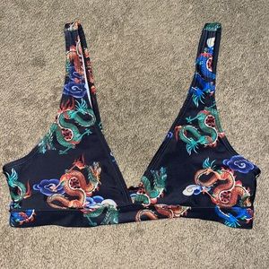 SHEIN Dragon Print Bathing Suit Top